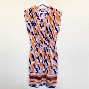 PRESLEY SKYE Faux Wrap Silk Dress with Pockets